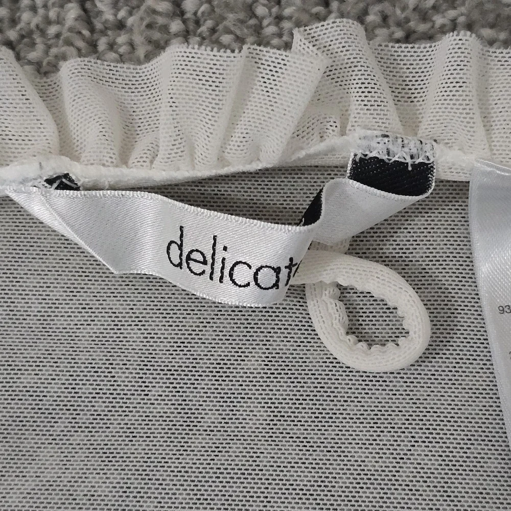 Delicates White Sheer Mesh Robe Floral Embroidered Coquette Fairycore M/M‎